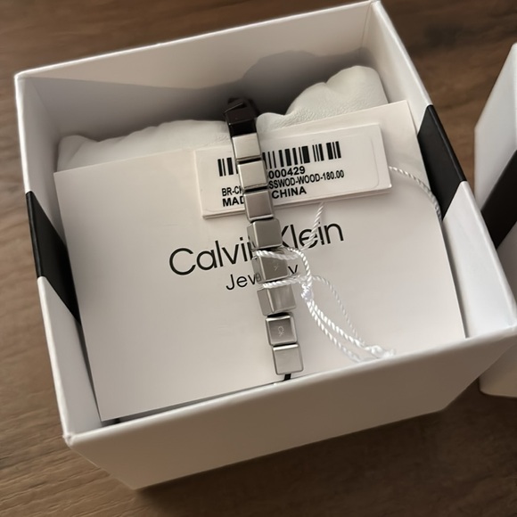 Calvin Klein Steel+Wood Cube Bead Bracelet - Picture 5 of 7